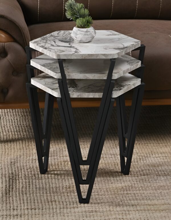 Hexagonal Guest Tables 3 Pieces